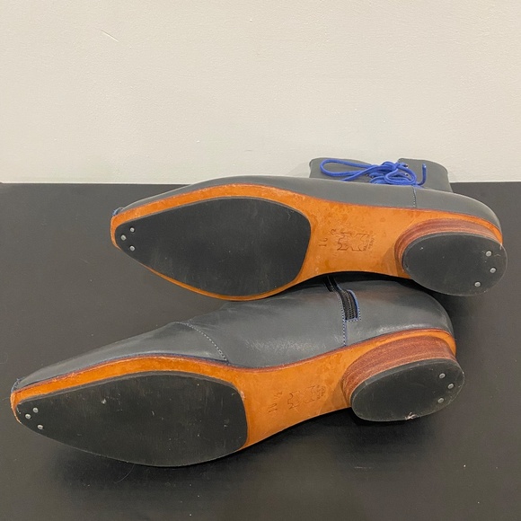 John Fluevog NORTHWOOD LE TUBE BLUE GREY LEATHER BOOT - Picture 5 of 6